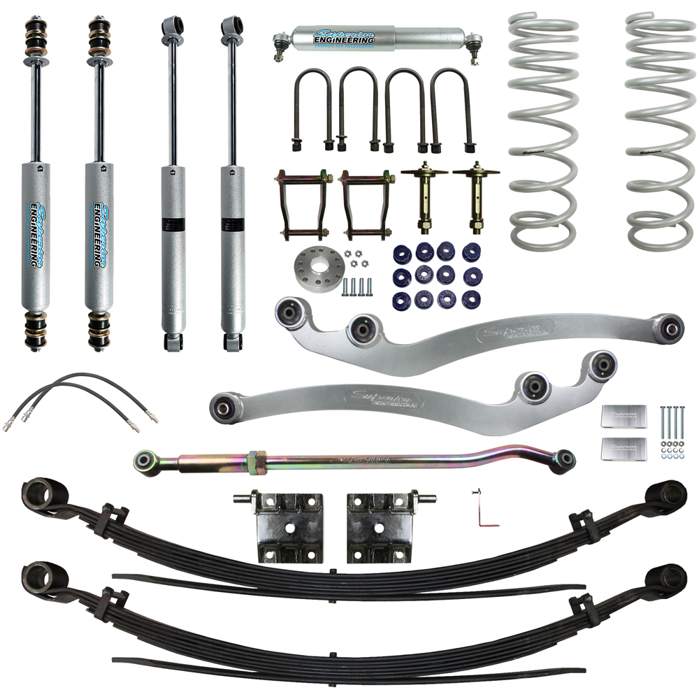 Superior Engineering 4 Inch (100mm) Lift Kit Suitable For Toyota LandCruiser 79 Series Pre 07/2016 4.5lt V8 - SUP-79G1-8-KIT-4INCH